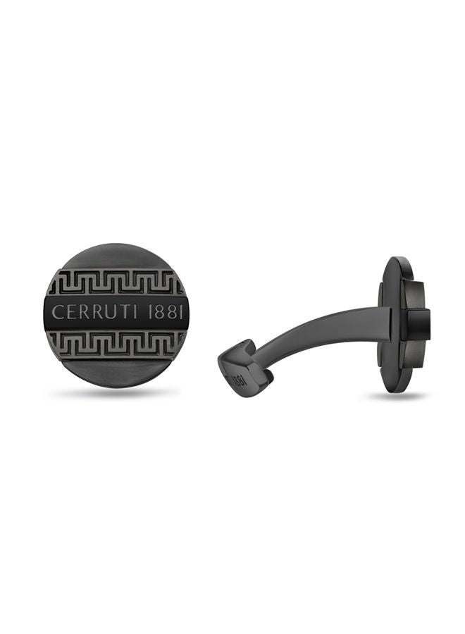 CERRUTI 1881 Modele Black and Grey Designer Cufflinks for Men  - Image 1