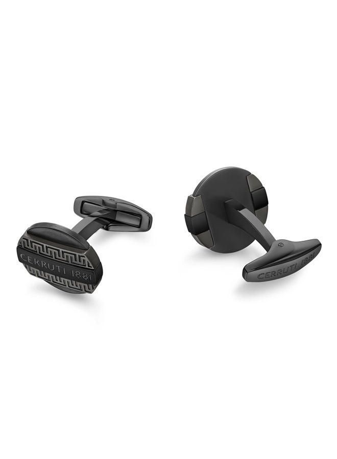 CERRUTI 1881 Modele Black and Grey Designer Cufflinks for Men  - Image 3