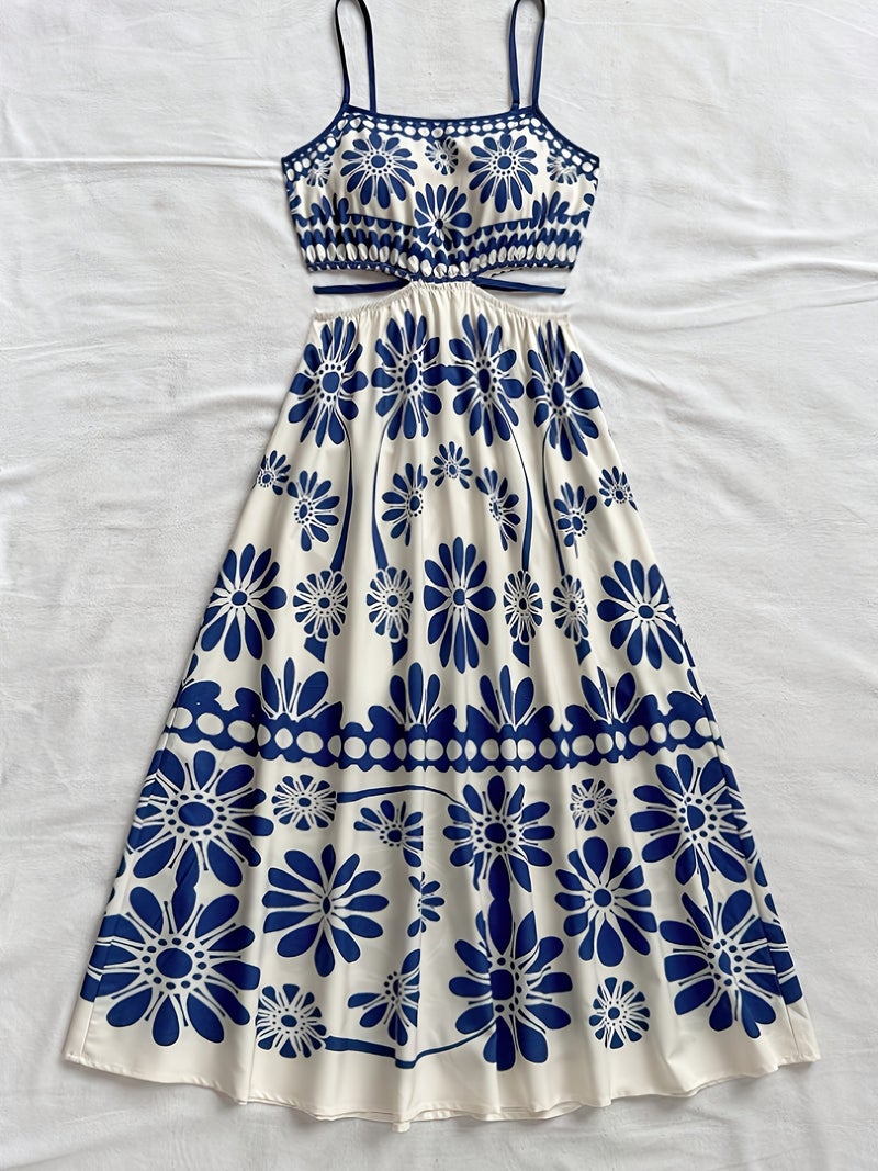 Elegant Women's Strapless\u002Fcut-out\u002Ftie-up\u002Fpositioned Print Dress - Image 4