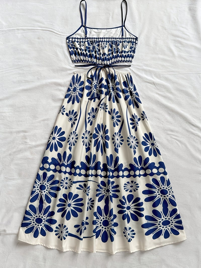 Elegant Women's Strapless\u002Fcut-out\u002Ftie-up\u002Fpositioned Print Dress - Image 5