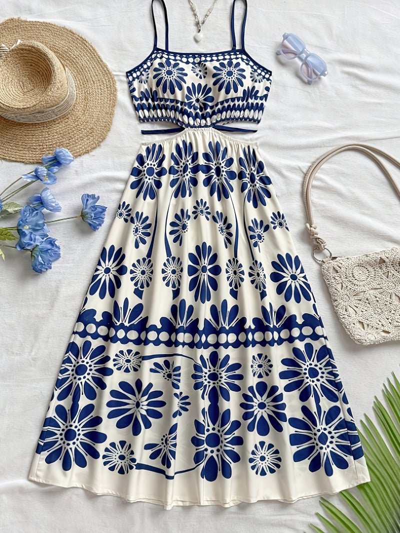 Elegant Women's Strapless\u002Fcut-out\u002Ftie-up\u002Fpositioned Print Dress - Image 3
