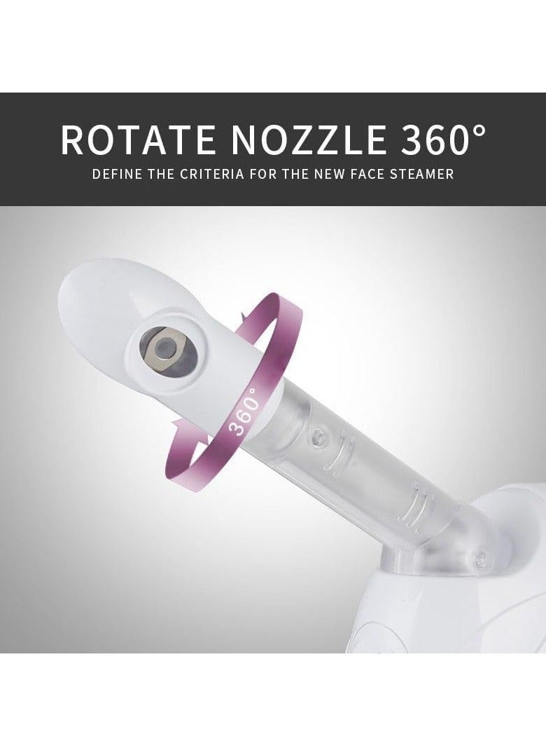 معاني جهاز بخار الوجه واستنشاق Maanys مع ذراع قابل للتمديد، مرطب ضباب دافئ لترطيب البشرة، وإزالة انسداد المسام، وتخفيف الجيوب الأنفية (أبيض) - Image 3