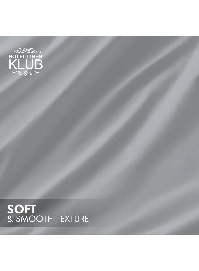 Hotel Linen Klub Hotel Linen Klub Luxury 100% Cotton 350TC Fitted Sheet Set - Ultra Soft &amp; Breathable, Hypo Allergenic Premium Quality Bedding, Size: King 180x200+40cm deep pocket and 2pc Pillowcase 50x75cm, Silver