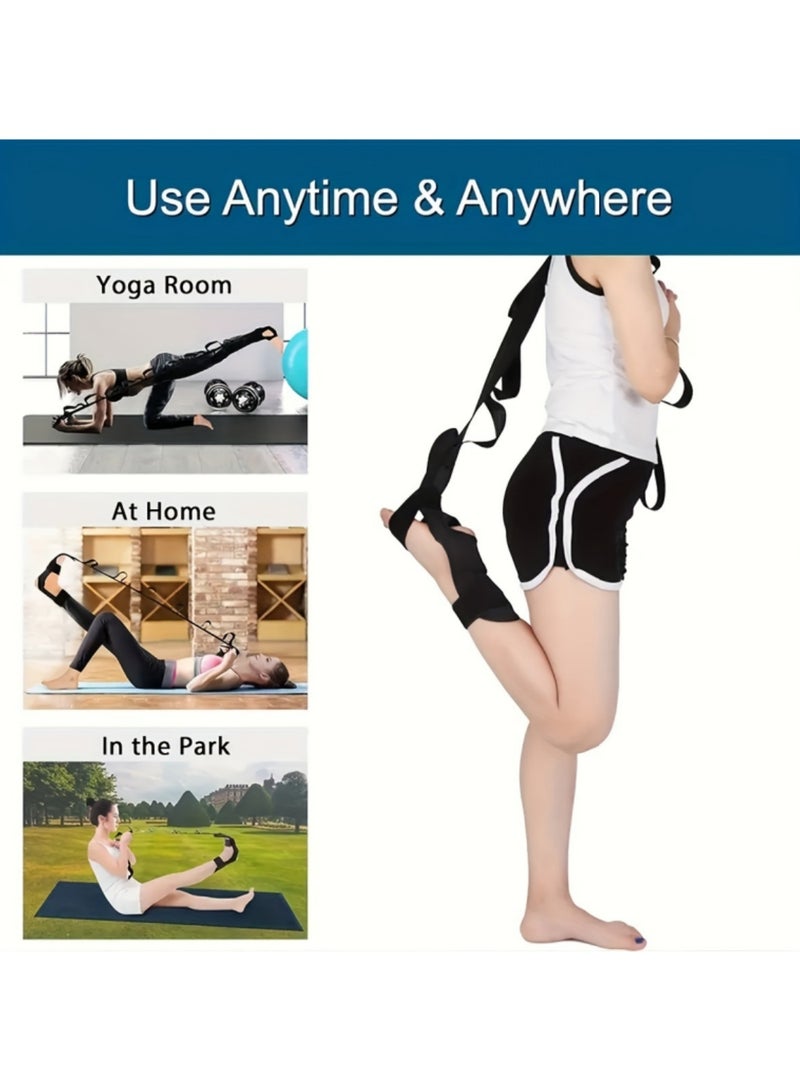 Mmmon Multifunctional Foot and Calf Stretchers, Yoga Stretch Bands, Leg Stretchers, Calf Rope Stretchers, Foot Stretchers, Yoga Muscle Relaxation Stretch Bands (Black) - Image 4