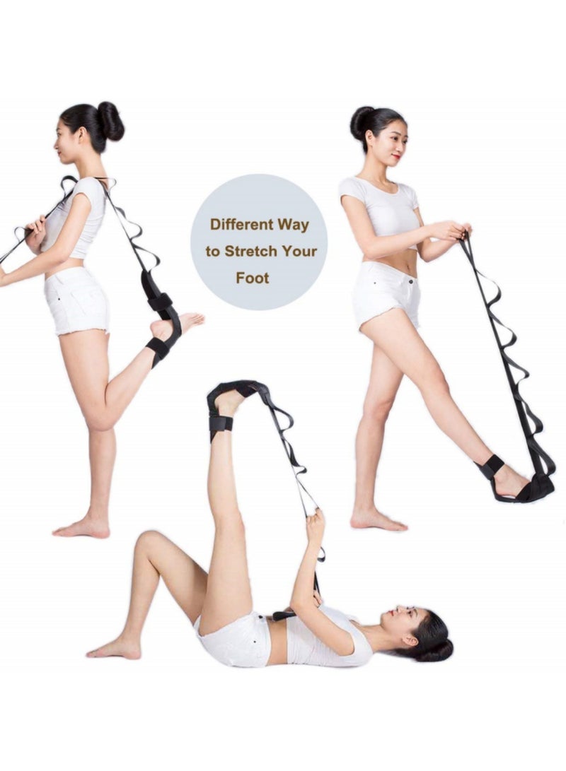 Mmmon Multifunctional Foot and Calf Stretchers, Yoga Stretch Bands, Leg Stretchers, Calf Rope Stretchers, Foot Stretchers, Yoga Muscle Relaxation Stretch Bands (Black) - Image 2