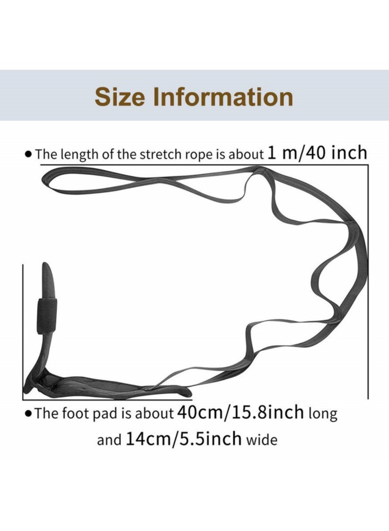Mmmon Multifunctional Foot and Calf Stretchers, Yoga Stretch Bands, Leg Stretchers, Calf Rope Stretchers, Foot Stretchers, Yoga Muscle Relaxation Stretch Bands (Black) - Image 5