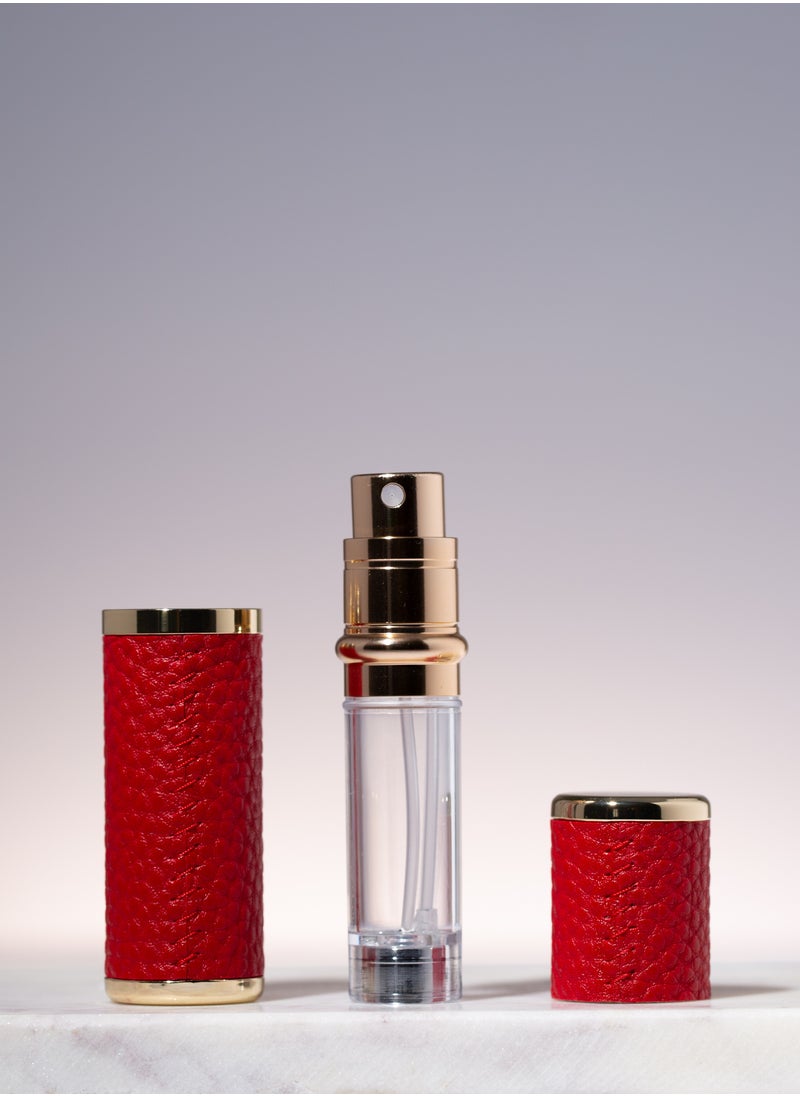 General 5ml Empty Refillable Leather Perfume Bottle (RED color)  - Image 1