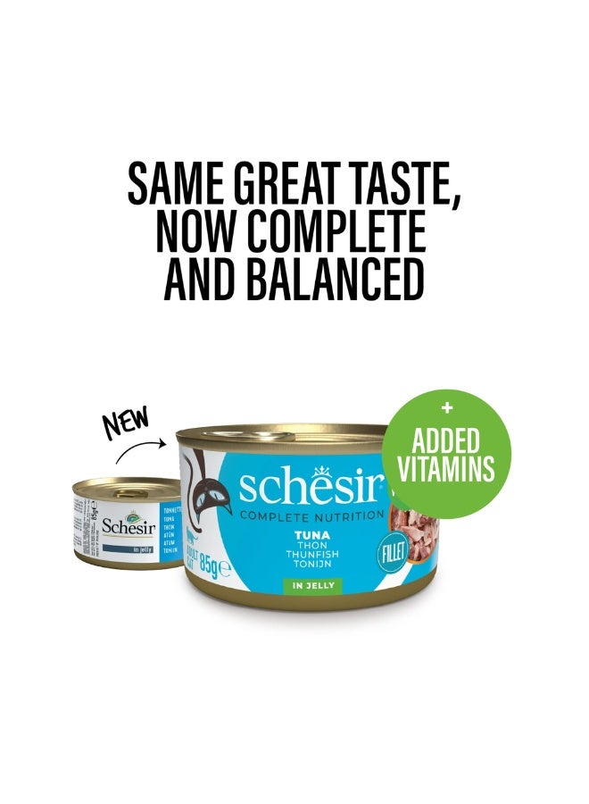 Schesir Complete & Balanced Nutrition Wet Cat Food in Jelly Can- Tuna 85g