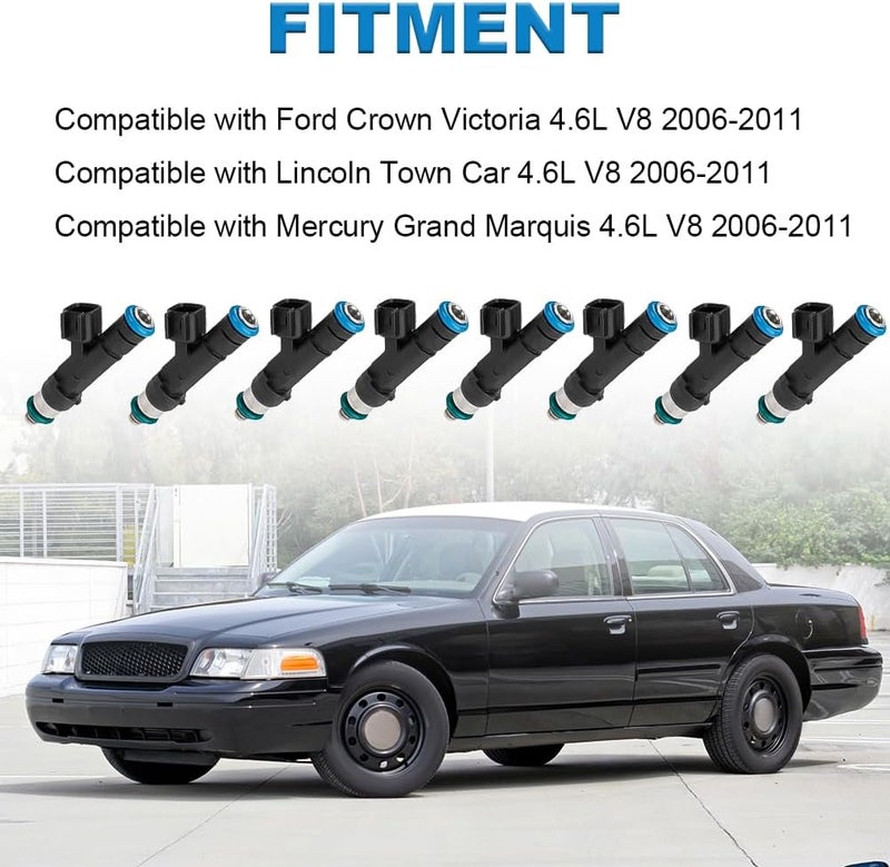 JDMON Fuel Injectors for Ford Crown Victoria, Lincoln Town Car, Mercury Grand Marquis 4.6L V8 (2006-2011) - Image 2