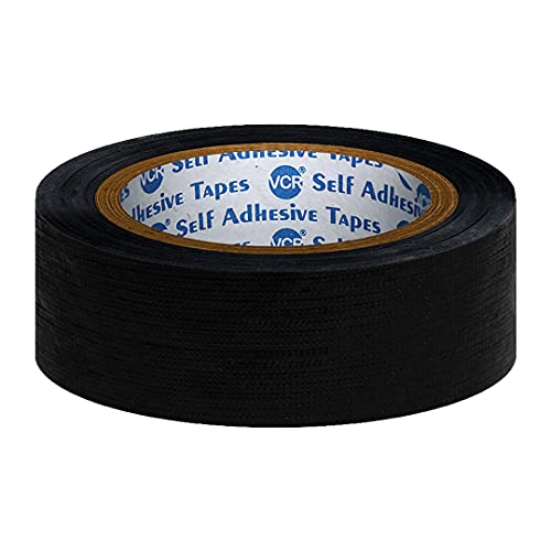 VCR Black Duct Tape - 18 Meters in Length 24mm / 1" Width - 1 Roll Per Pack - Strong Book Binding Tape - Waterproof Heavy Duty Duct Tape - Image 1