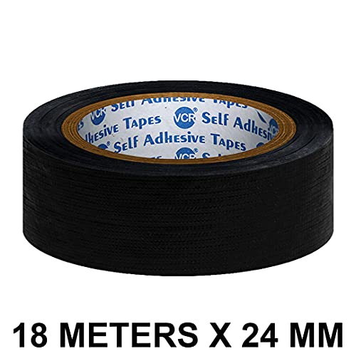 VCR Black Duct Tape - 18 Meters in Length 24mm / 1" Width - 1 Roll Per Pack - Strong Book Binding Tape - Waterproof Heavy Duty Duct Tape - Image 2