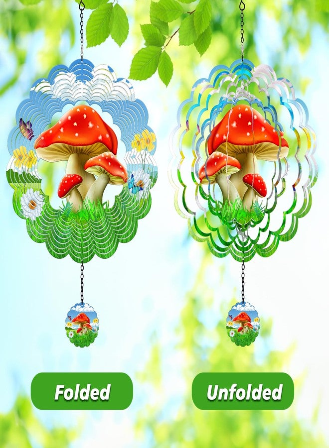 J-Fly Hanging Outdoor Garden Decor, Colorful Red Mushroom Wind Spinners, Ornaments Kinetic Yard Art, Unique Gifts for Women - Image 5