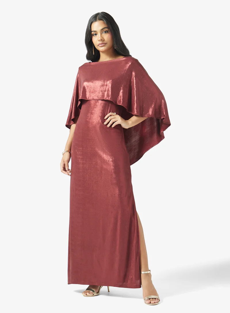 جولدن ابل Stretch Shimmer With Slit Dress
