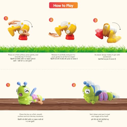 Innovitoy Fun Toy Combo – Caterpillar & Somersaulting Duck Wind-Up Toys for Kids | Durable, Safe & Entertaining | Pack of 2 - Image 2