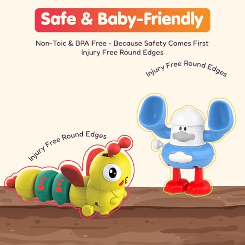 Innovitoy Fun Toy Combo – Caterpillar & Somersaulting Duck Wind-Up Toys for Kids | Durable, Safe & Entertaining | Pack of 2 - Image 5