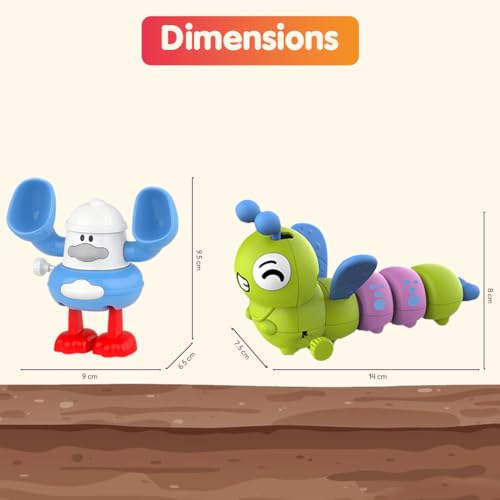 Innovitoy Fun Toy Combo – Caterpillar & Somersaulting Duck Wind-Up Toys for Kids | Durable, Safe & Entertaining | Pack of 2 - Image 4