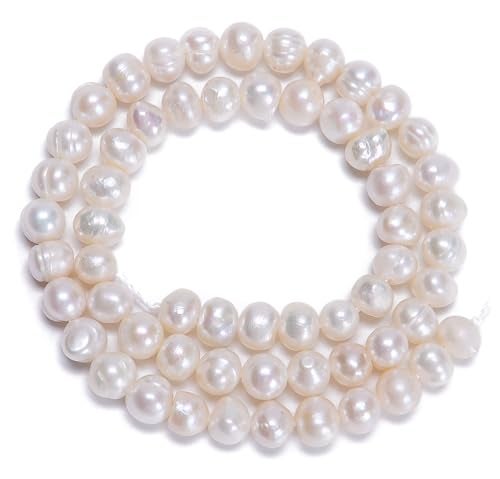 AD Beads Natural Freshwater White Pearl Round Beads 15 4mm 6mm 8mm 9mm 10mm 11mm 12mm 52mm - Image 1
