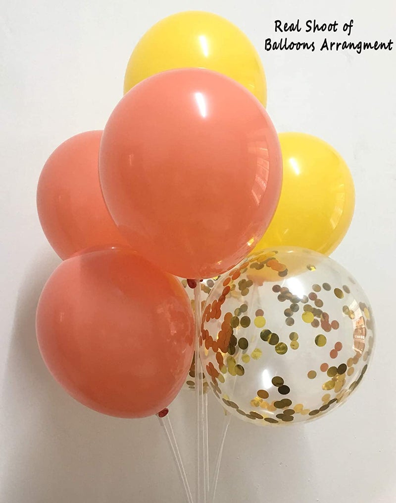 LAZYBEEE 50pcs Balloons Yellow and Orange - Latex Gold Confetti Balloons for Sunflower Theme Thanksgiving Fall Colored Birthday Party Decorations - Image 4