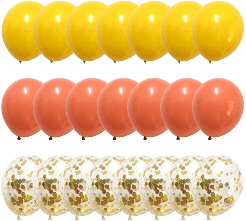LAZYBEEE 50pcs Balloons Yellow and Orange - Latex Gold Confetti Balloons for Sunflower Theme Thanksgiving Fall Colored Birthday Party Decorations - Image 1