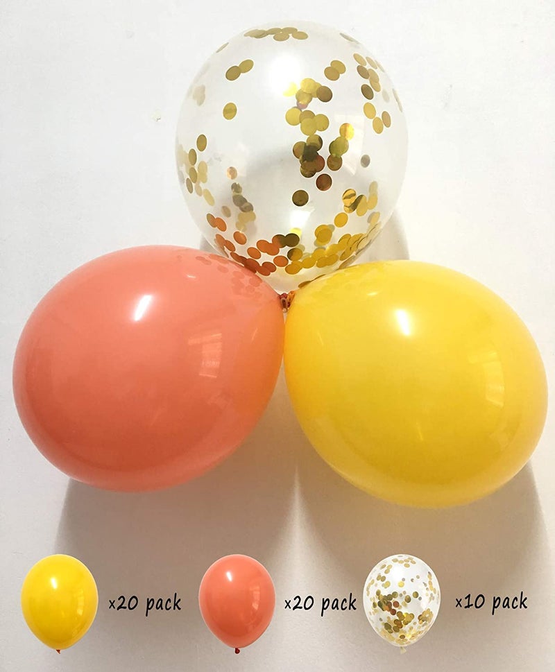 LAZYBEEE 50pcs Balloons Yellow and Orange - Latex Gold Confetti Balloons for Sunflower Theme Thanksgiving Fall Colored Birthday Party Decorations - Image 2