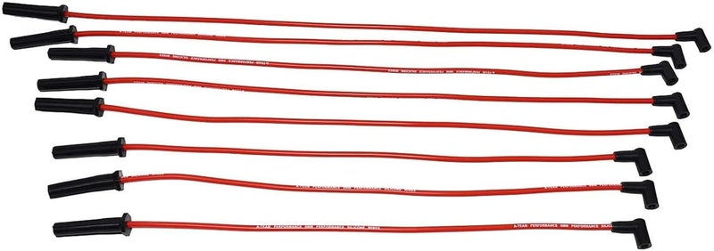 A-Team Performance Red Silicone Spark Plug Wires Set with 90 Degree Black Boot for HEI Distributor - Image 2
