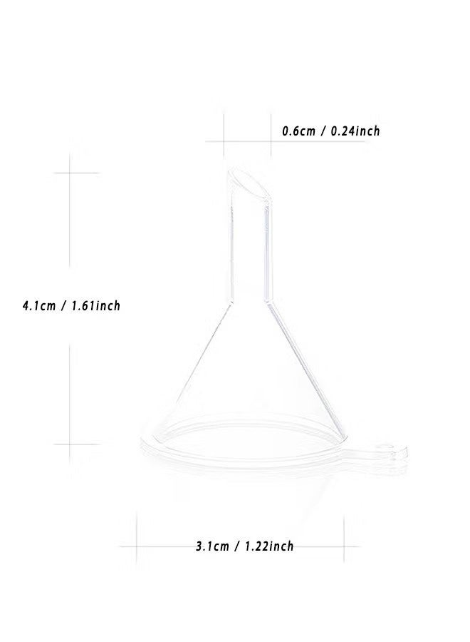 واي جيه 50 قطعة قمع صغير، أقماع بلاستيكية صغيرة شفافة، أقماع متعددة الأغراض، قمع صغير لتعبئة الزجاجات، العطور، الزيوت العطرية، المواد الكيميائية لمختبر العلوم - Image 2