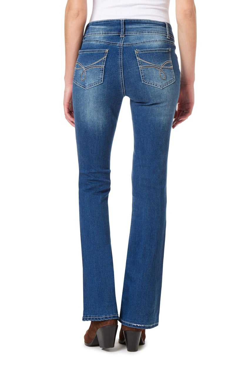 WallFlower Women's InstaStretch Luscious Curvy Bootcut Jeans, Chrystie Pure, 7 Short - Image 2