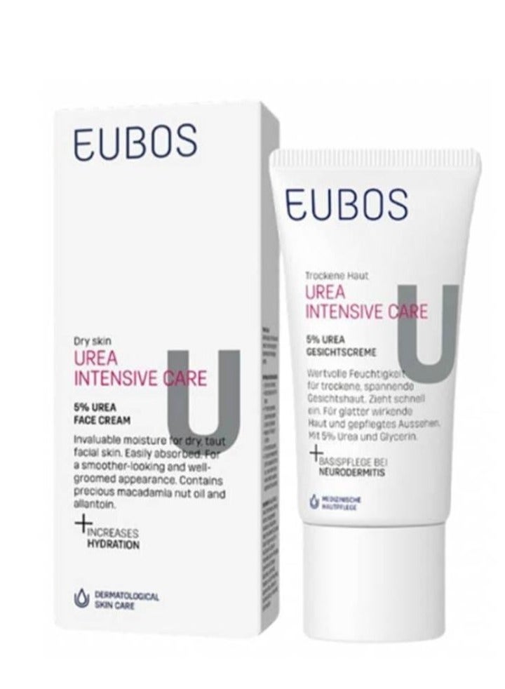 Eubos face cream for dry and tight skin, containing 5% urea with macadamia oil, 50 ml. - Image 1