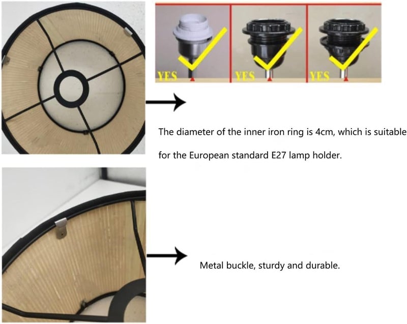 Retro bamboo E27 pattern lantern shade (suitable for chandeliers, desk lamps, floor lamps) - Image 2
