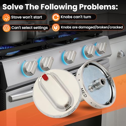 Monkemon Upgraded 5pcs DG64-00472A / DG64-00347A Stove knobs Compatible with Samsung Gas Range Knobs DG64-00473A,DG64-00347B Stove knob, Replaces FX710bgs, NX58F5500SS, FX510BGS, FX510BGS, NX58F5300SS - Image 2