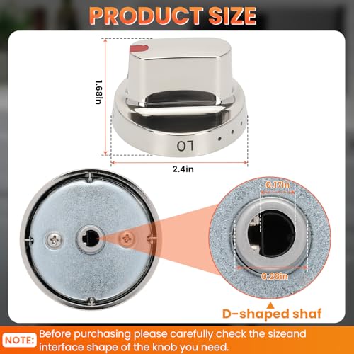 Monkemon Upgraded 5pcs DG64-00472A / DG64-00347A Stove knobs Compatible with Samsung Gas Range Knobs DG64-00473A,DG64-00347B Stove knob, Replaces FX710bgs, NX58F5500SS, FX510BGS, FX510BGS, NX58F5300SS - Image 5