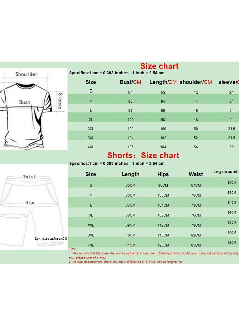 KUYING Summer Men's Short Sleeved Shorts Sports Suit - Image 2