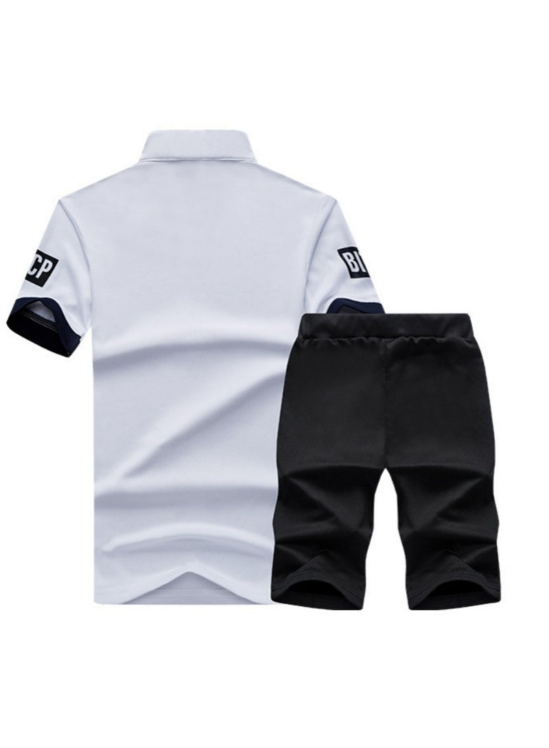 KUYING Summer Men's Short Sleeved Shorts Sports Suit - Image 4