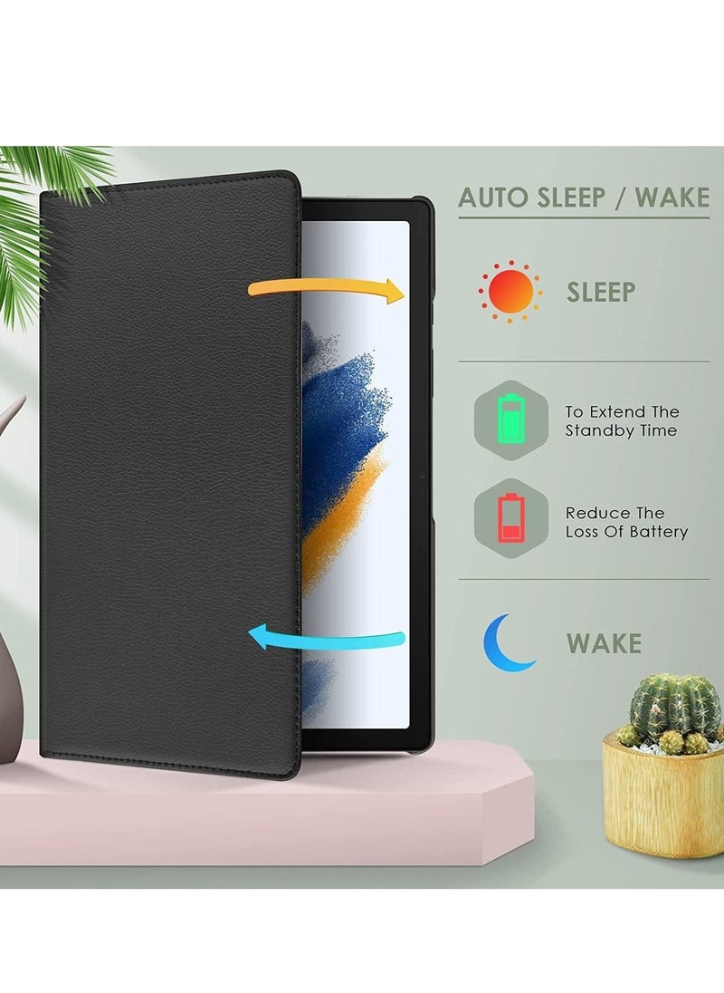 IAF Case Compatible with Galaxy Tab A8 10.5" Case (SM-X200/X205/X207), Galaxy Tab A8 Case 10.5 inch,Auto Sleep/Wake 360Â° Rotating Stand Folio Leather Case for Tab A8 2022 (Black) - Image 5