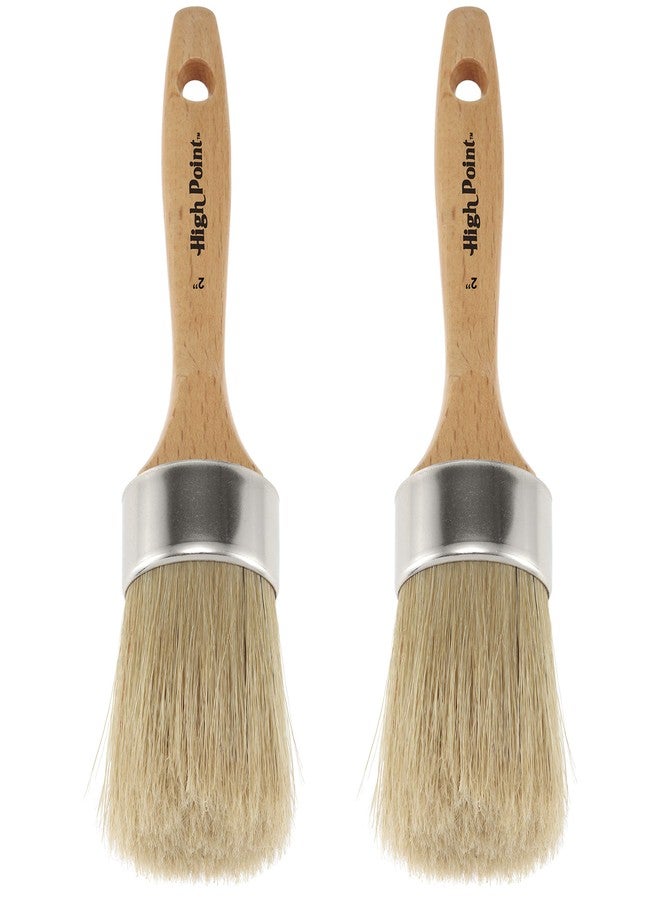 Creative Mark Large 2-in-1 Round Chalk & Wax Finishing Brush | Professional Quality for All Fine Art, Hobby & Chalk Paints, Faux Finishing, Stenciling & Wax Finishing [2" x 2.36" Brush Hair] - Double Pack - Image 1