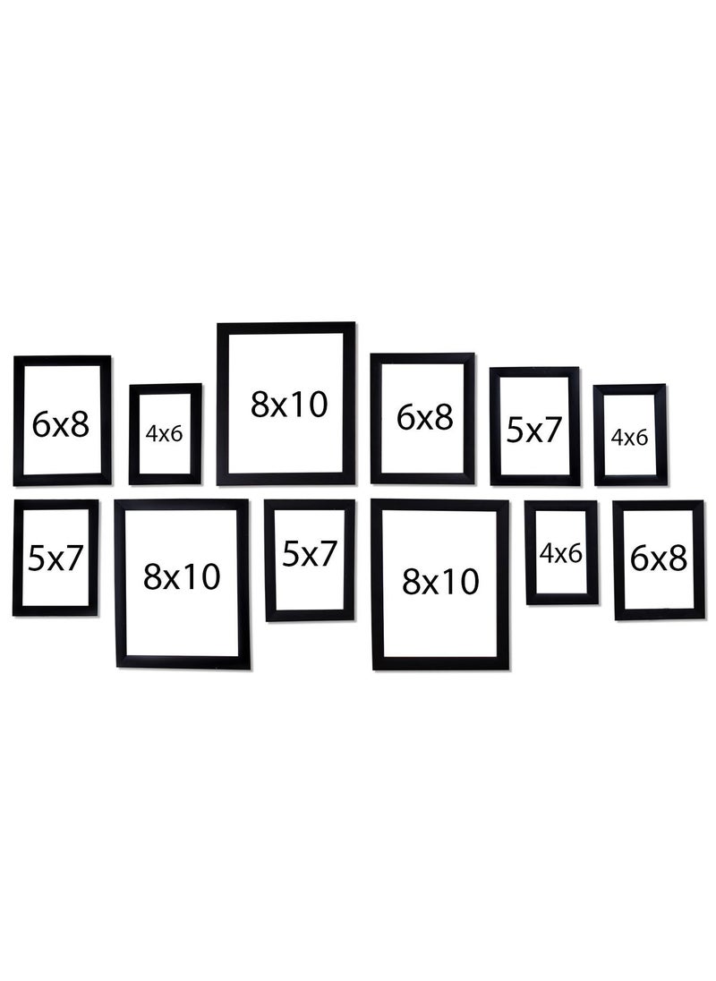 Art Street Art Street - Set of 12 Individual Black Wall Photo Frames Wall Hanging (Mix Size)(3 Units 4x6, 3 Units 5x7, 3 Units 6X8, 3 Unit 8X10 inch)||  - Image 3