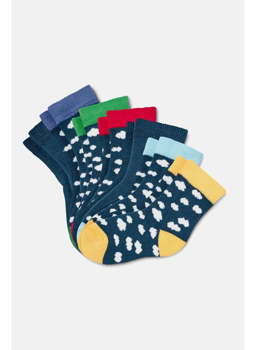 Tchibo Toddler Unisex 7 Pairs Printed Socks, Blue Combo  - Image 1