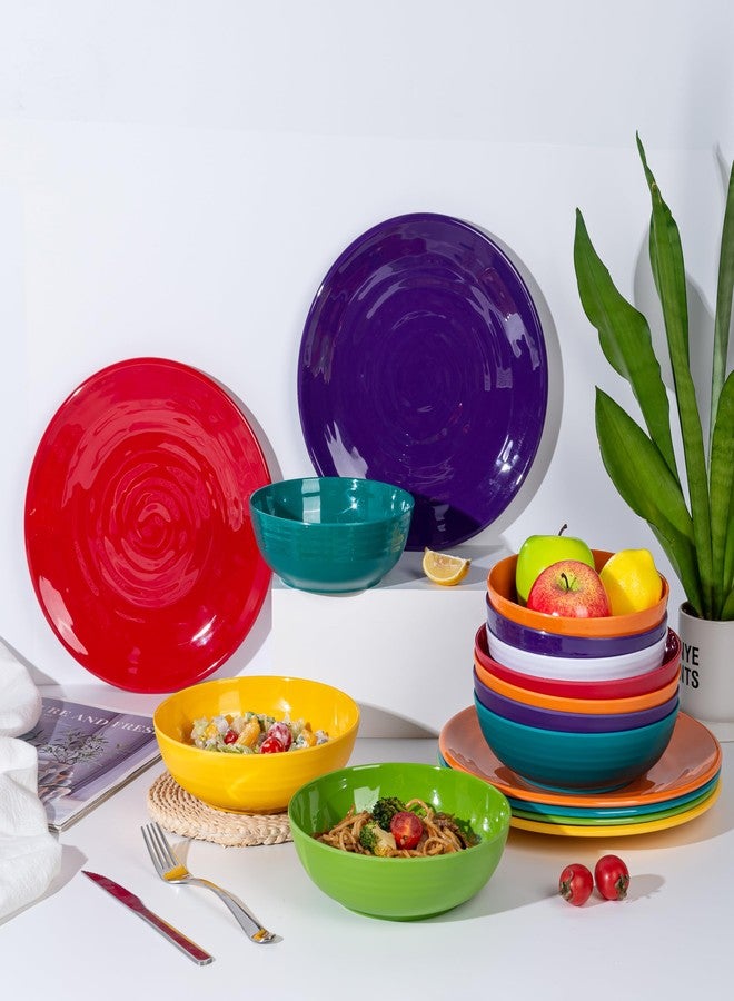 KX-WARE 8-inch Melamine Bowls, 30-ounce Salad/Pasta/Dinner Bowls, set of 6 Multicolor - Image 4