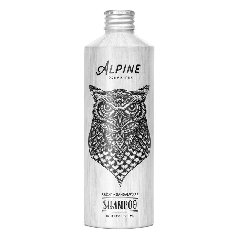 Alpine Provisions Cedar & Sandalwood Shampoo - Naturally Repair, Cleanse, and Hydrate with Essential Oils, Jojoba, Aloe Vera - Vegan, Sulfate & Plastic Free - Plant-Based Hair Care 16.9 FL Oz - Image 1