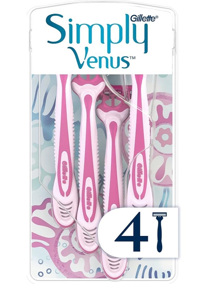 Gillette Simply Venus3 Diposable Razor Pack Of 4 Razors