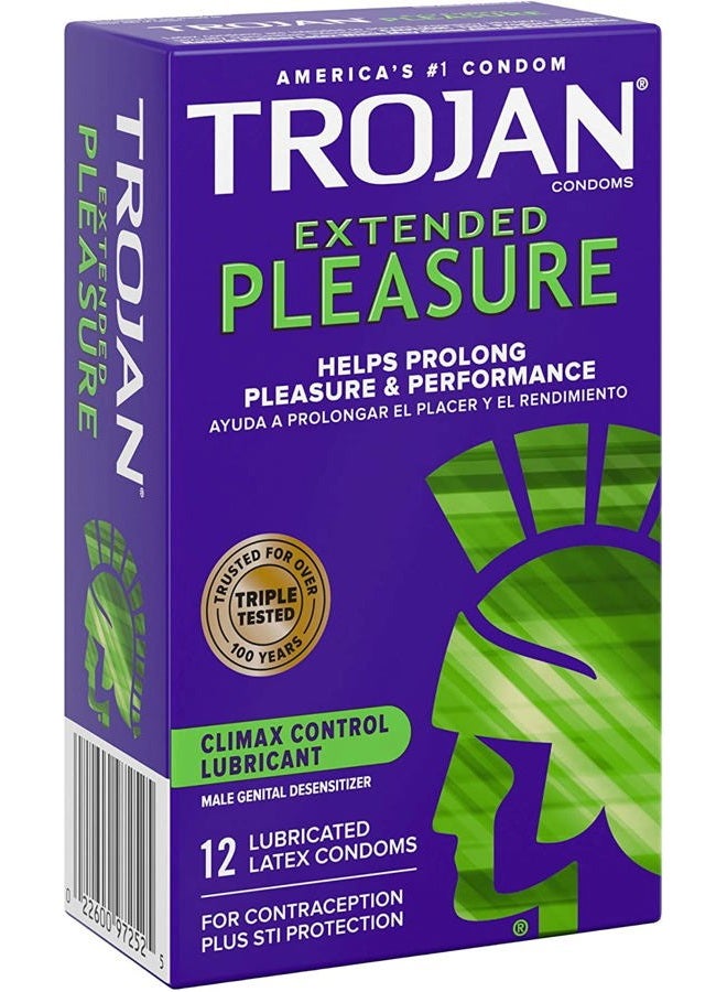 TROJAN Pleasures Extended Climax Control Lubricant Latex Condoms, 12 Count (Pack of 3) - Image 5