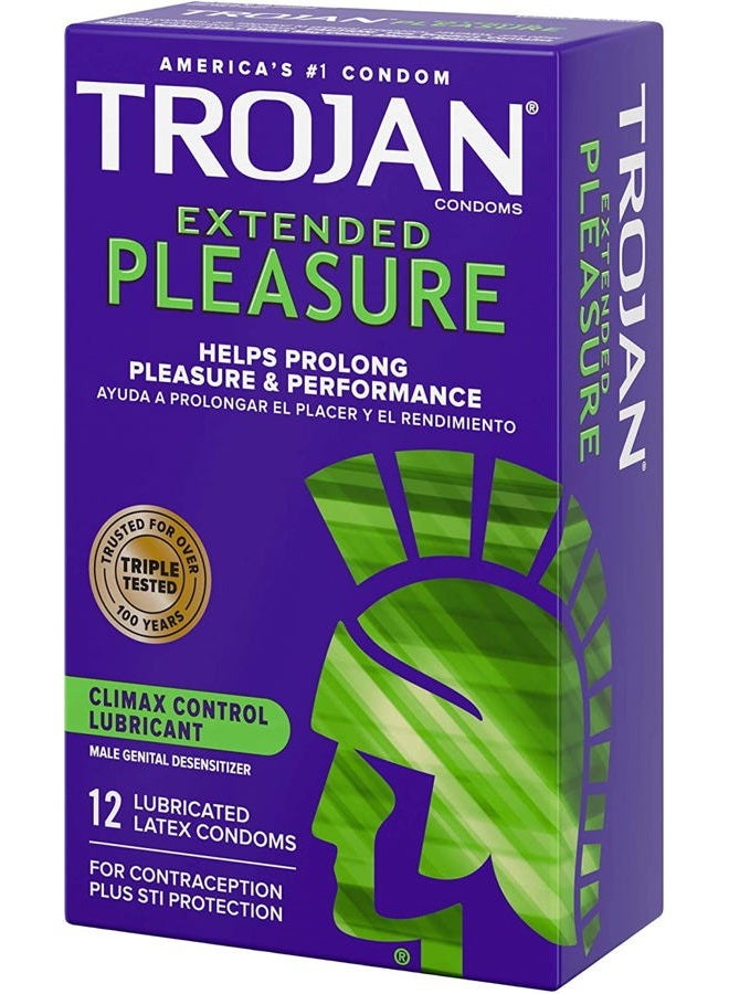 TROJAN Pleasures Extended Climax Control Lubricant Latex Condoms, 12 Count (Pack of 3) - Image 4