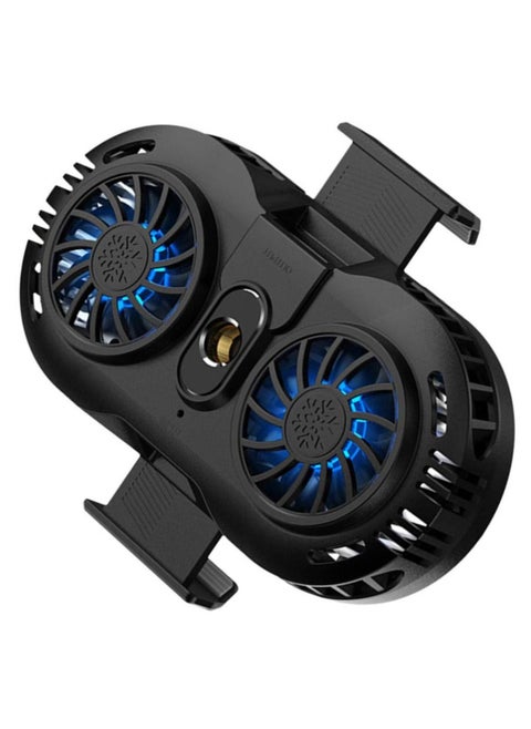 Phone Cooler Cellphone Radiator Cooling Case for Live Streaming Outdoor Vlog Mobile Gaming Black