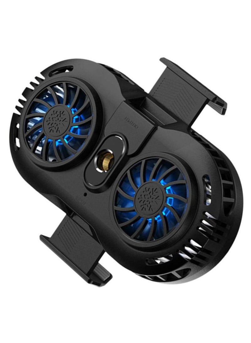Phone Cooler Cellphone Radiator Cooling Case for Live Streaming Outdoor Vlog Mobile Gaming Black
