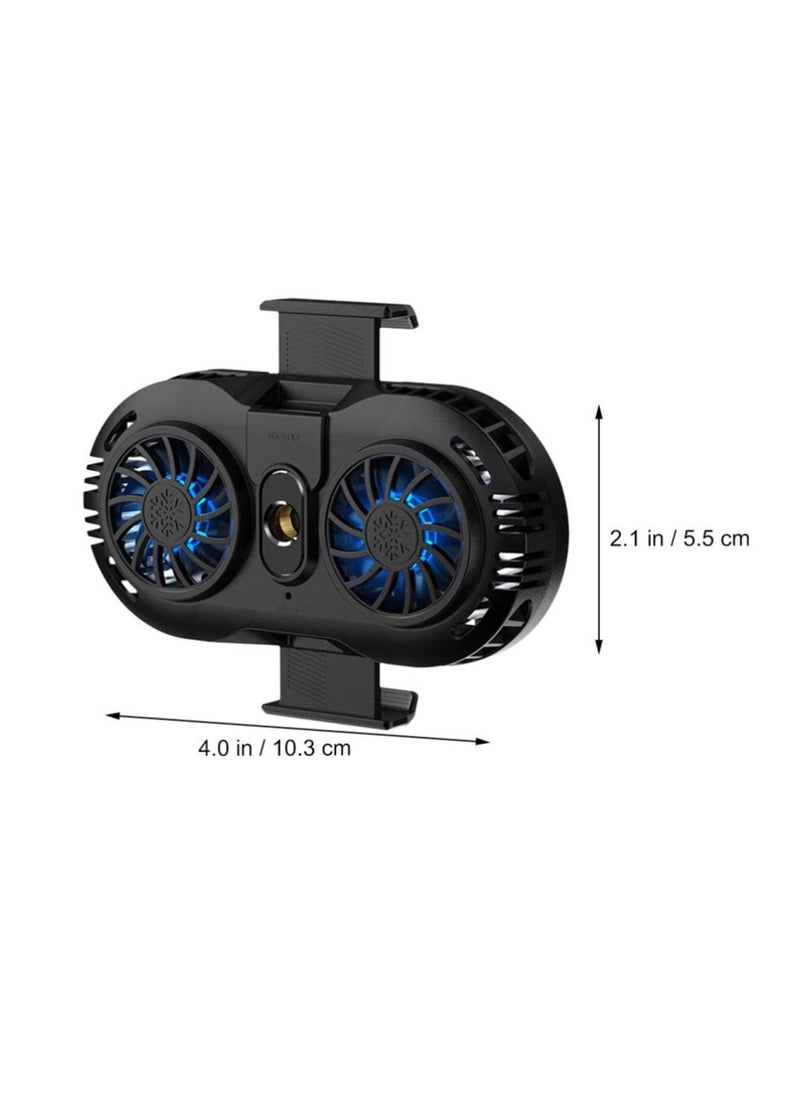 Phone Cooler Cellphone Radiator Cooling Case for Live Streaming Outdoor Vlog Mobile Gaming Black