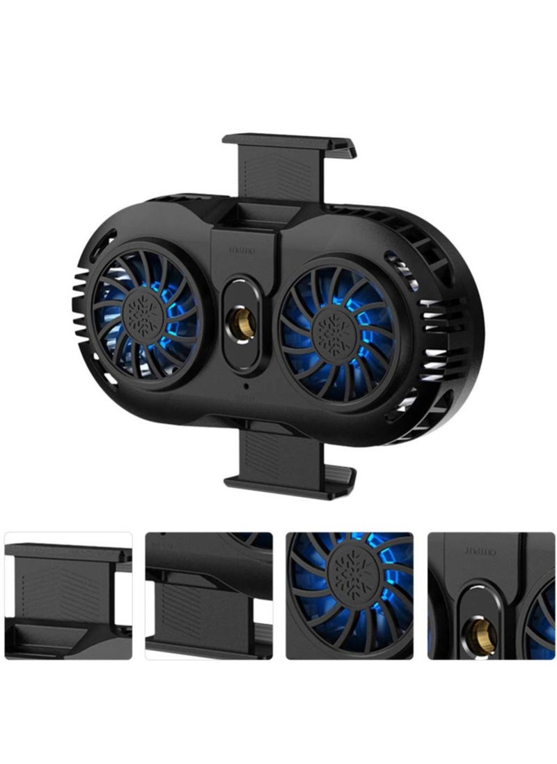 Phone Cooler Cellphone Radiator Cooling Case for Live Streaming Outdoor Vlog Mobile Gaming Black