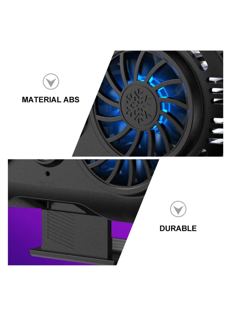 Phone Cooler Cellphone Radiator Cooling Case for Live Streaming Outdoor Vlog Mobile Gaming Black