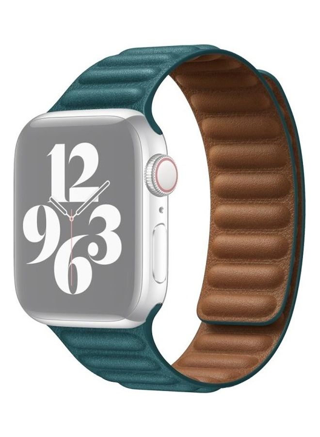 NIBEMINENT Replacement Strap Watchband For Apple Watch Series 7 45mm/6 & SE 5 4 44mm/3 2 1 42mm Peacock Green - Image 1