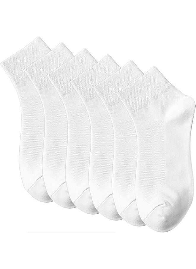 DUNISO 6-Pairs Low Cut Socks for Men, Premium Long-Staple Cotton，Comfort Breathable Socks，Non-Slip No Show Socks,Low Cut Ankle Sock,Men Short Socks Casual Cotton Sports Socks，White  - Image 1