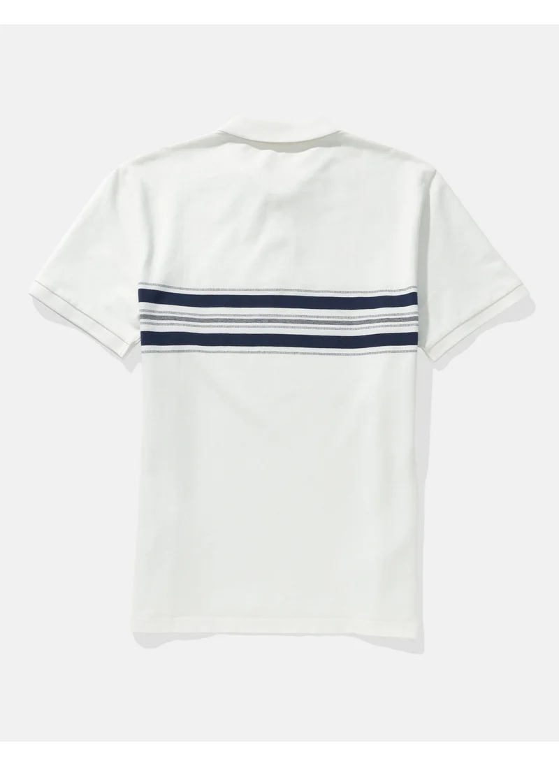 American Eagle AE Flex Pique Striped Polo Shirt